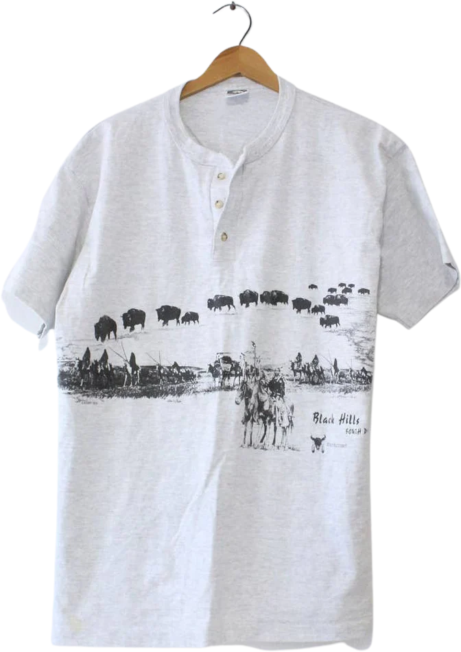 Vintage Black Hills South Dakota Geometrical Bison T-Shirt Xl by Anvil