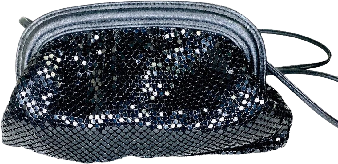 Vintage Black Mesh Evening Bag Purse Usa (pristine Condition) by Whitting & Davis