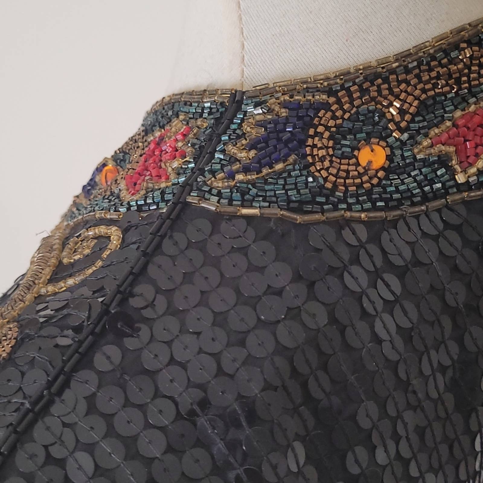 Vintage Black Sequined and Beaded Embellished Jacket S by Isabell Gerhart - Image 11