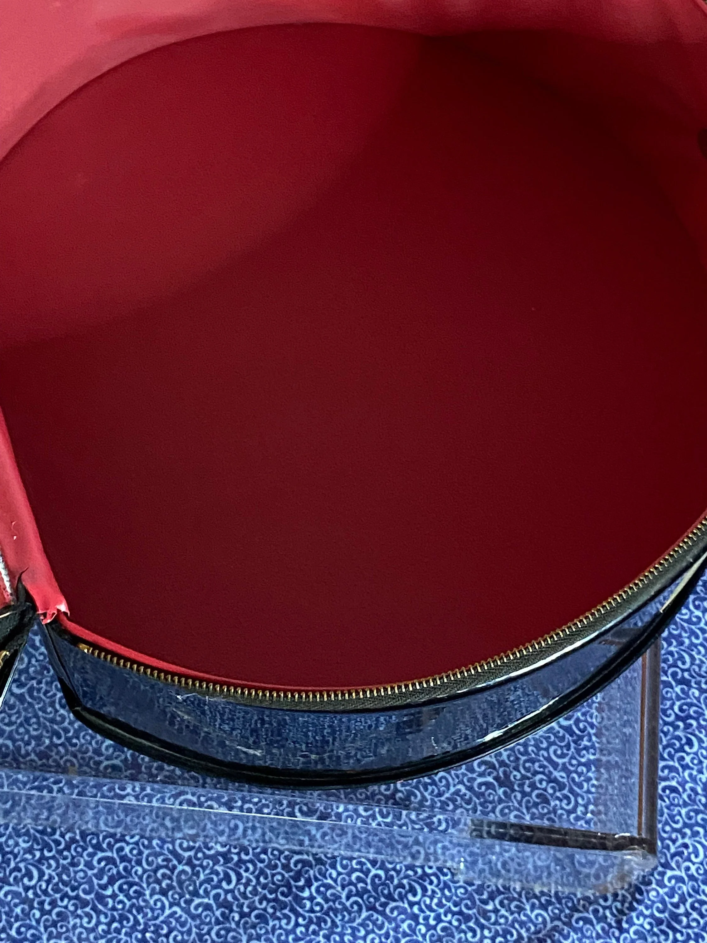 Vintage Black Vinyl Round Suitcase Travel Suitcase 60s Case - Image 4