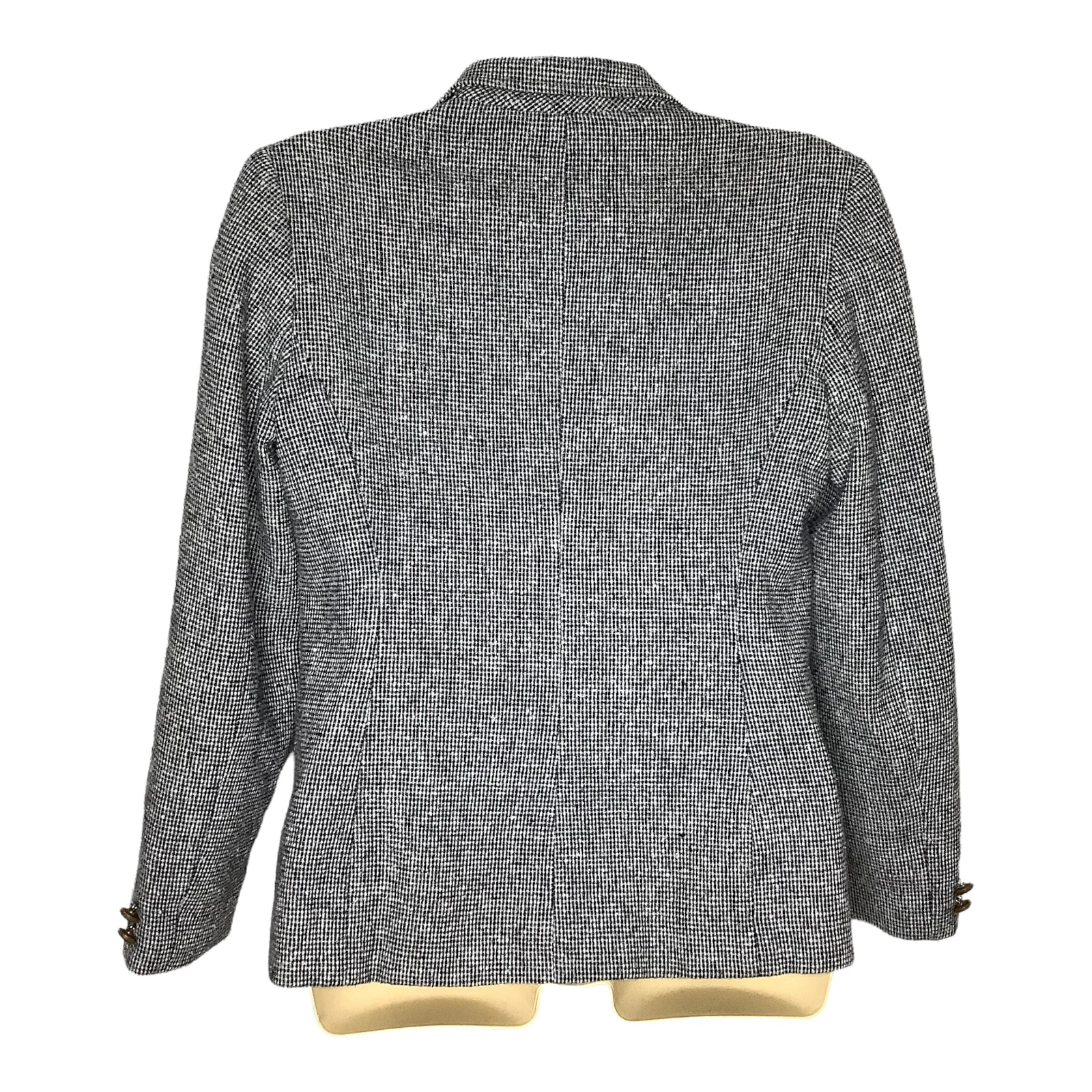Vintage Blazer Tweed Small Black Gray Two Button Notched Lined by Oscar de la Renta - Image 2
