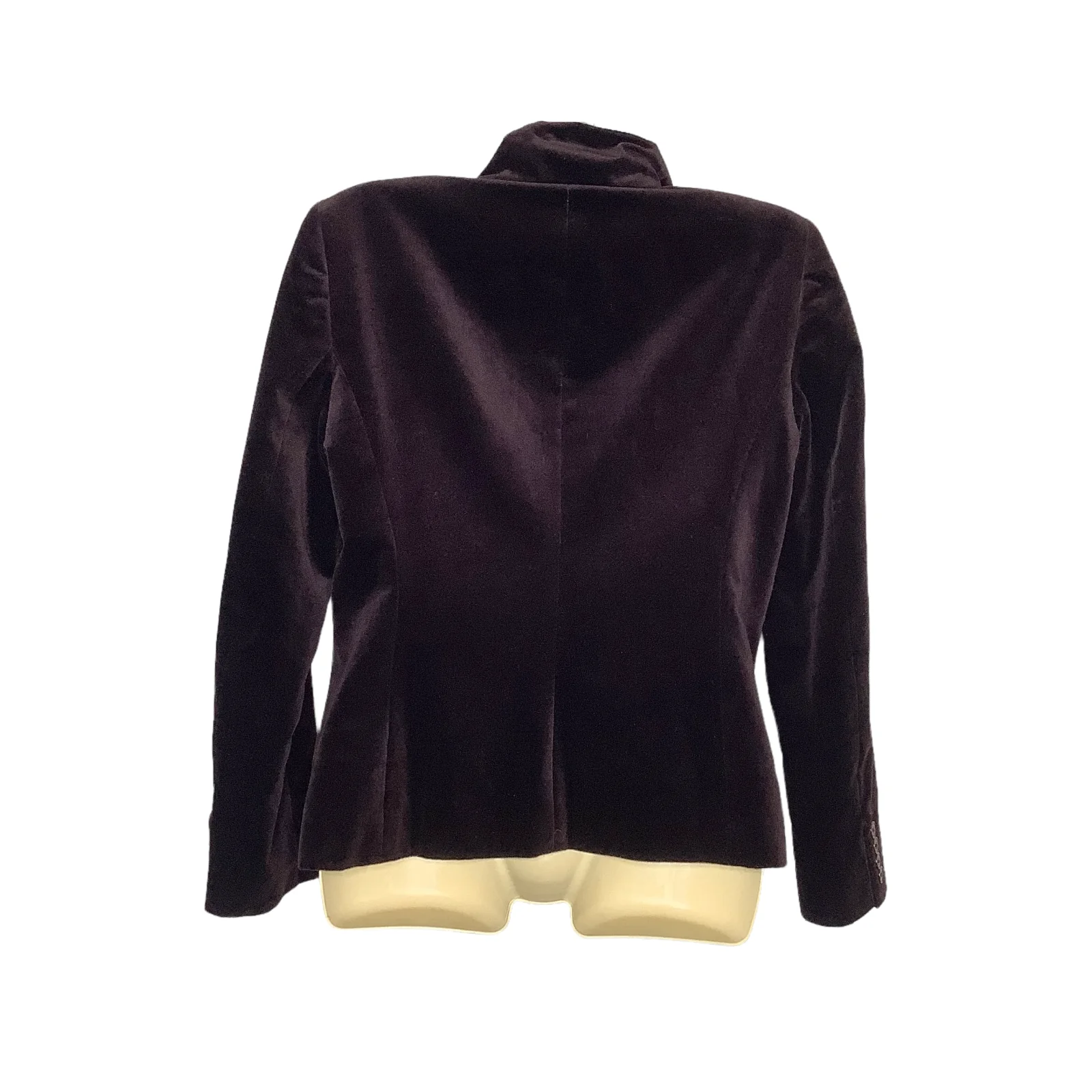 Vintage Blazer Velvet Jacket 90s 00s Mahogany High Neck 8 by Lauren Ralph Lauren - Image 2