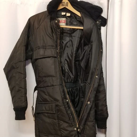 Vintage Blizzard Pruf Insulated Ski Snowsuit Coveralls Faux Fur Collar by Walls - Image 4