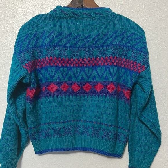 Vintage Blue Green Sweater by Extra Sportwear - Image 2