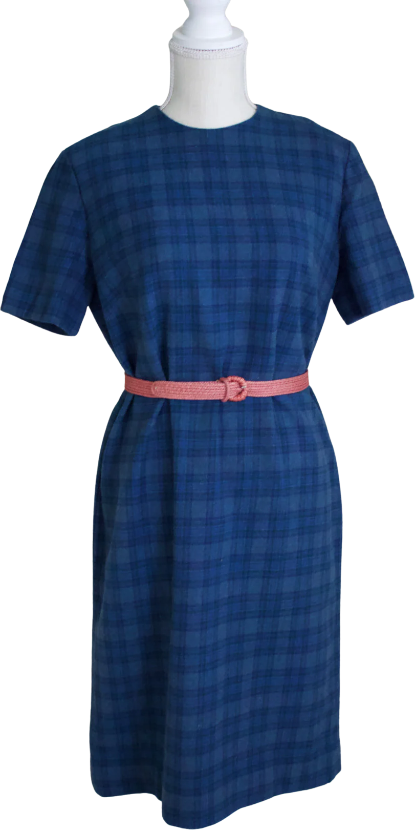 Vintage Blue Tartan Plaid Wool Dress by Pendleton