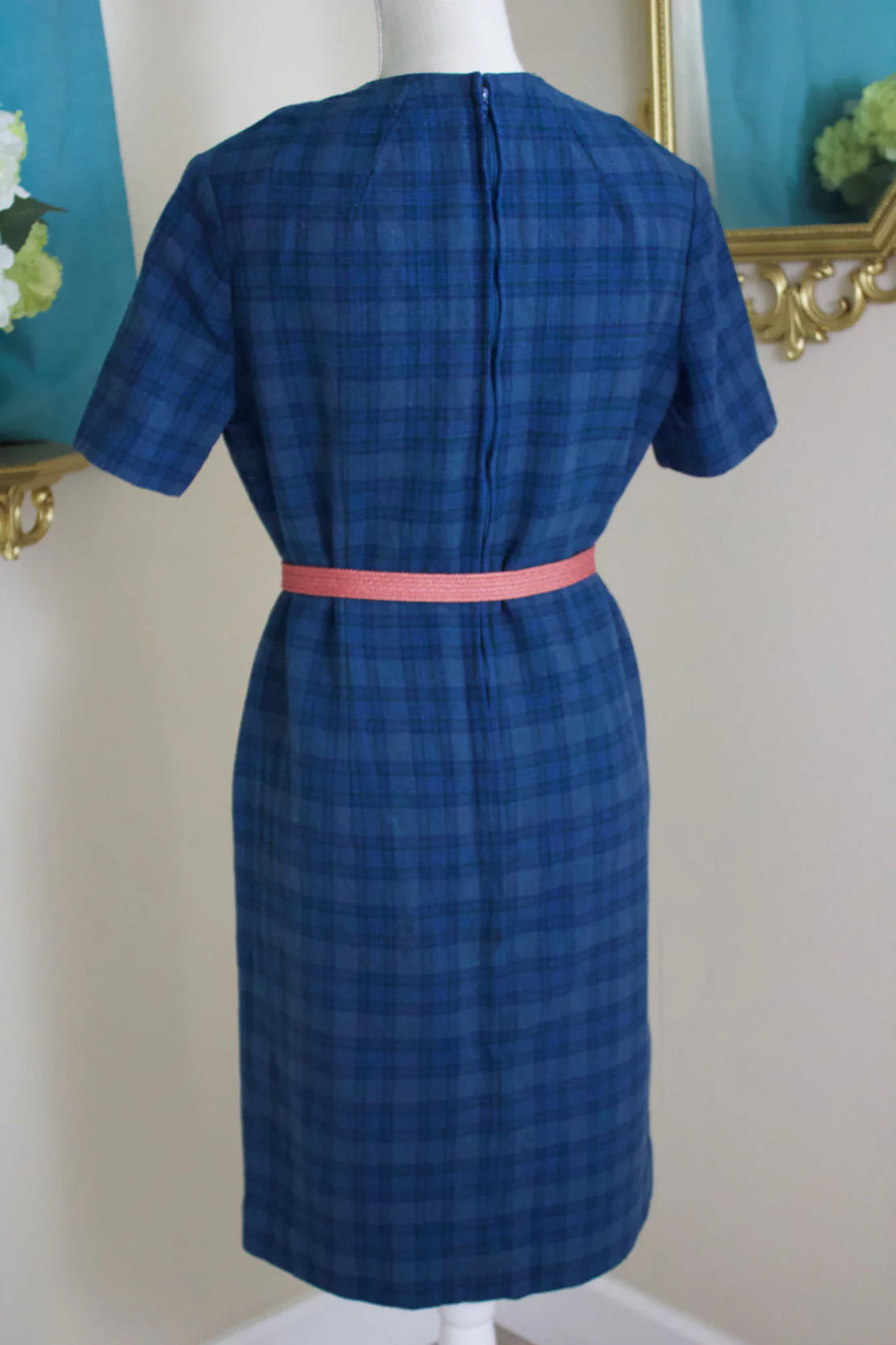 Vintage Blue Tartan Plaid Wool Dress by Pendleton - Image 2