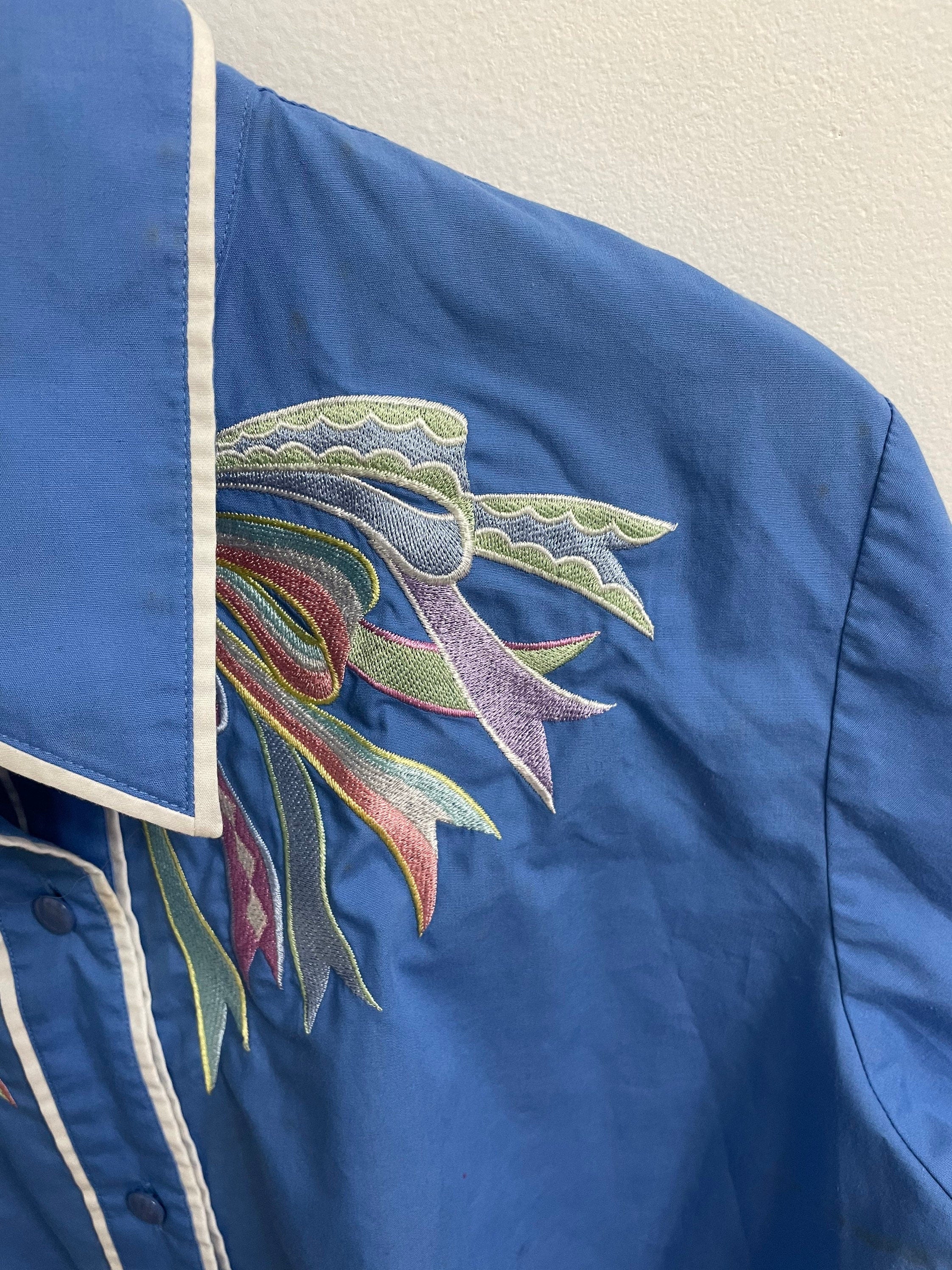 Vintage Bob Mackie Wearable Art Ribbon Bow Blue Blouse 1x Large by Bob Mackie Wearable Art - Image 9