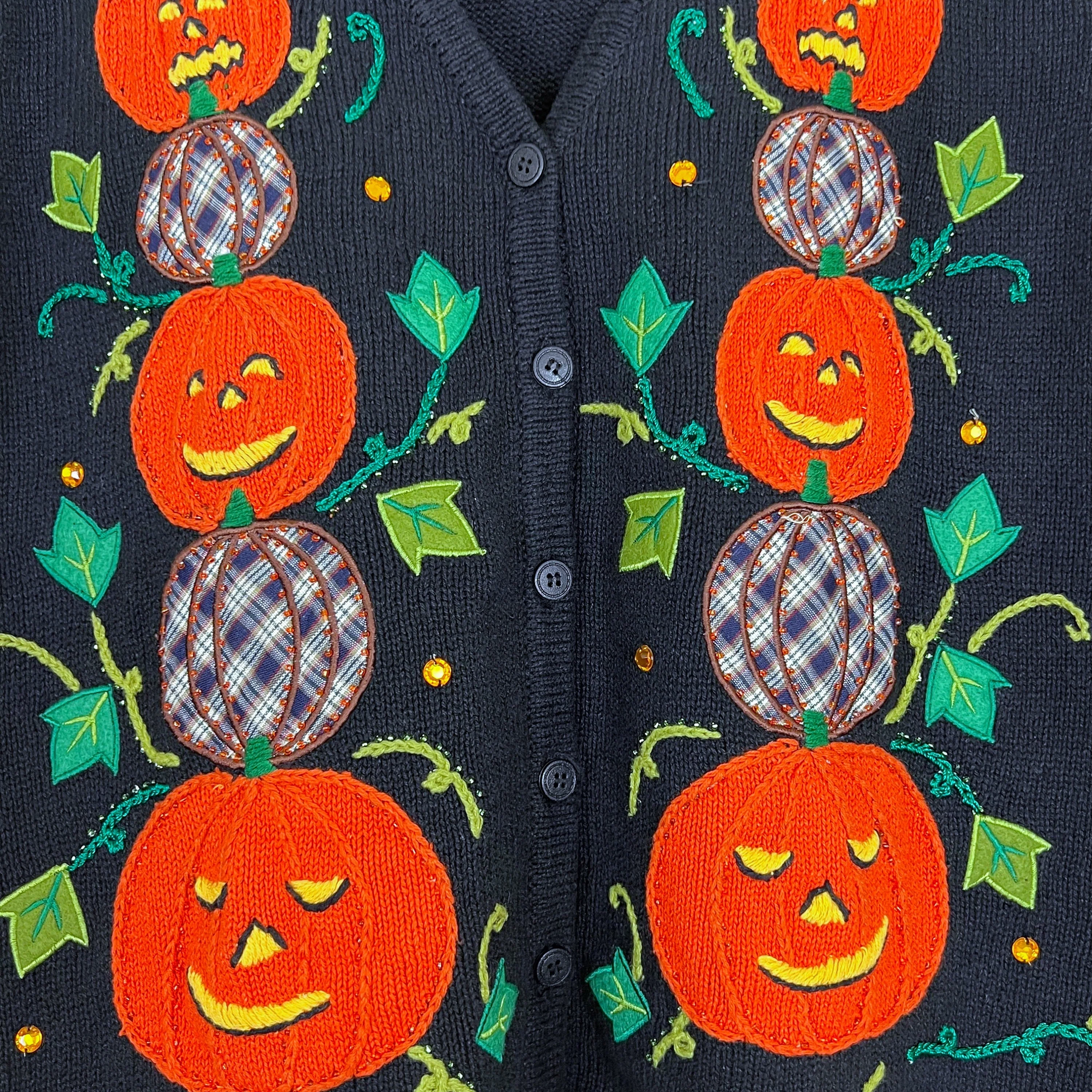 Vintage Bobbie Brooks Ugly Jack-o-Lantern Halloween Sweater Vest by Bobbie Brooks - Image 3