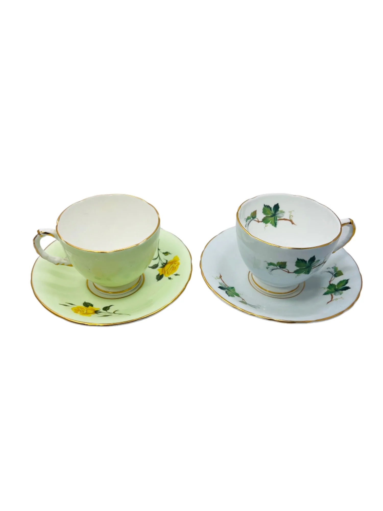 Vintage Bone China Mint Green and Yellow Roses Tea Cup Saucer by Sutherland - Image 12