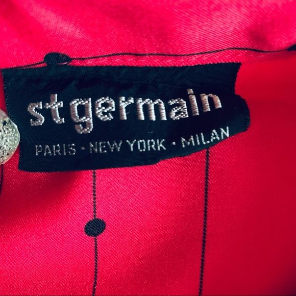 Vintage Bow Blouse 80s Dot Geo Print Deep Pink with Black Size 6 by St. Germain - Image 9