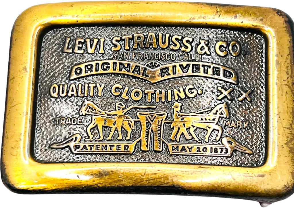 Vintage Brass Buckle and Belt Made by Century Circa 80s 36 by Levi’s Strauss & Co