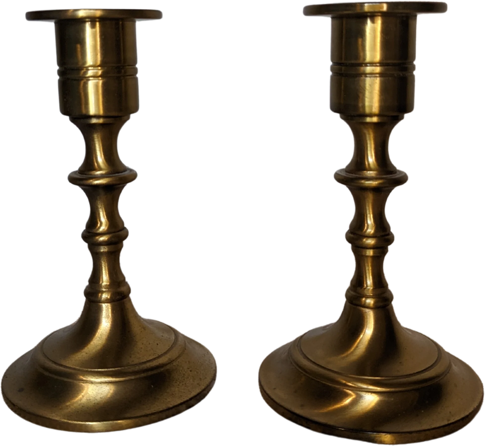 Vintage Brass Candlestick Holder Pair