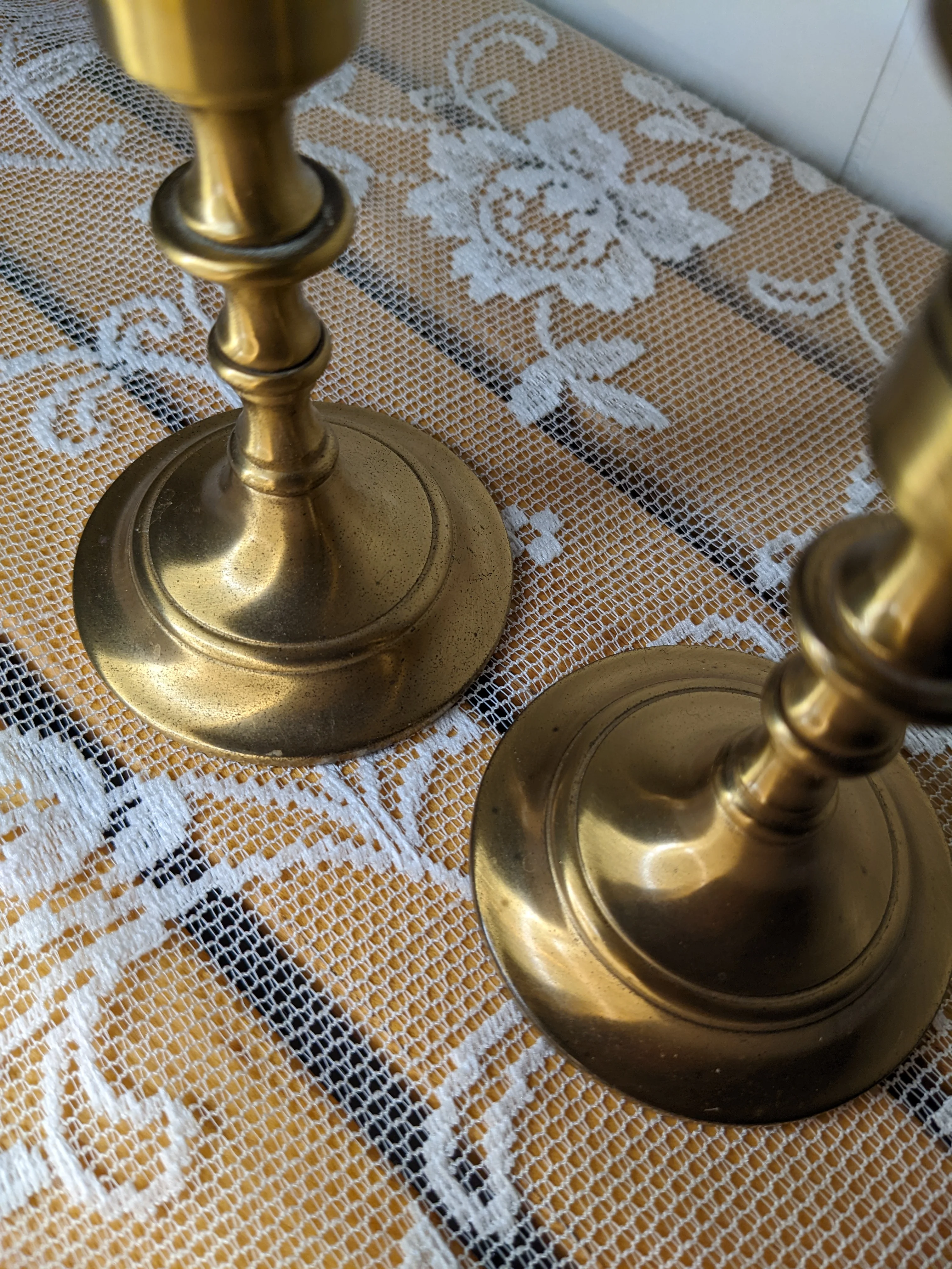 Vintage Brass Candlestick Holder Pair - Image 4