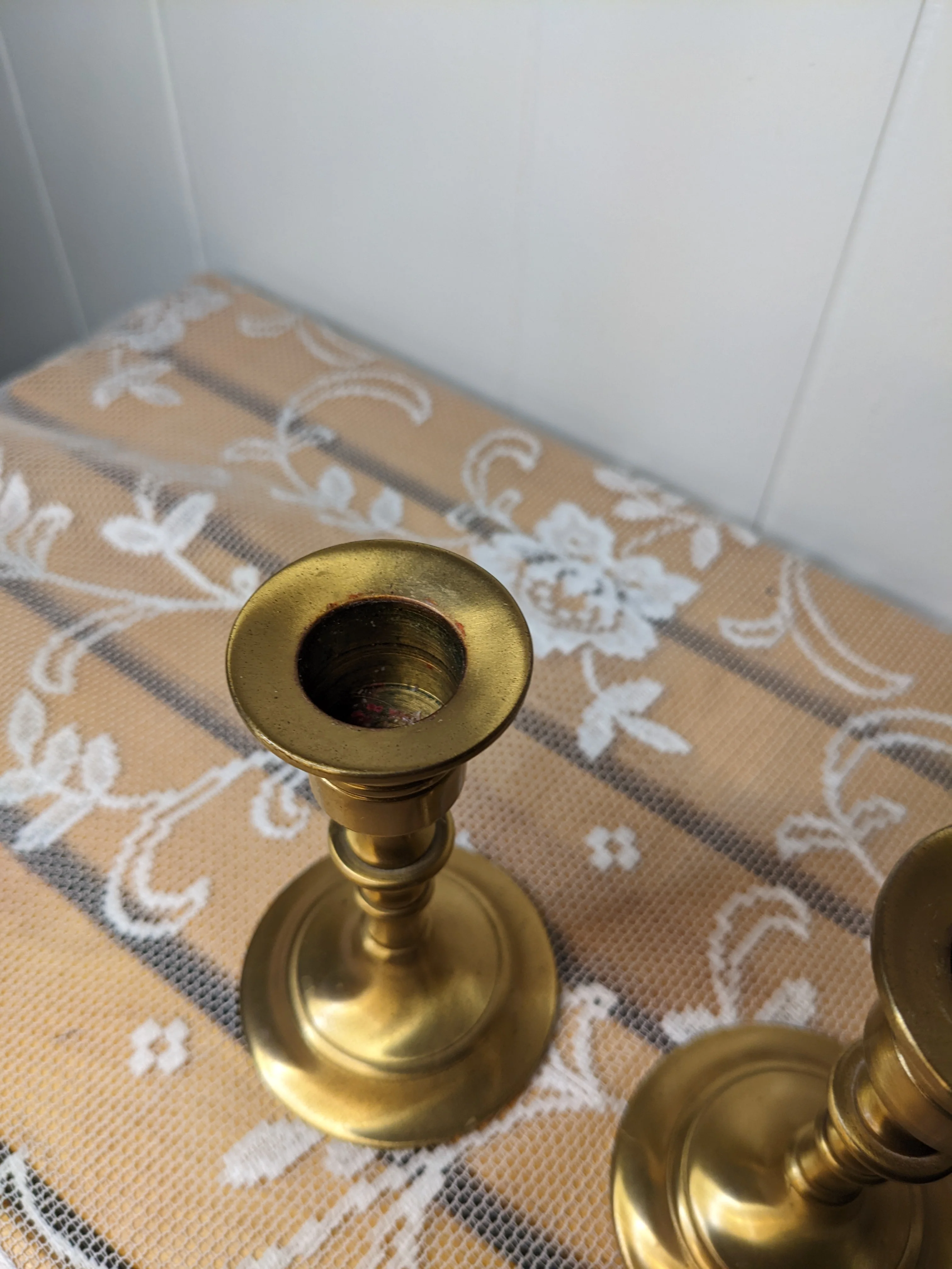 Vintage Brass Candlestick Holder Pair - Image 5