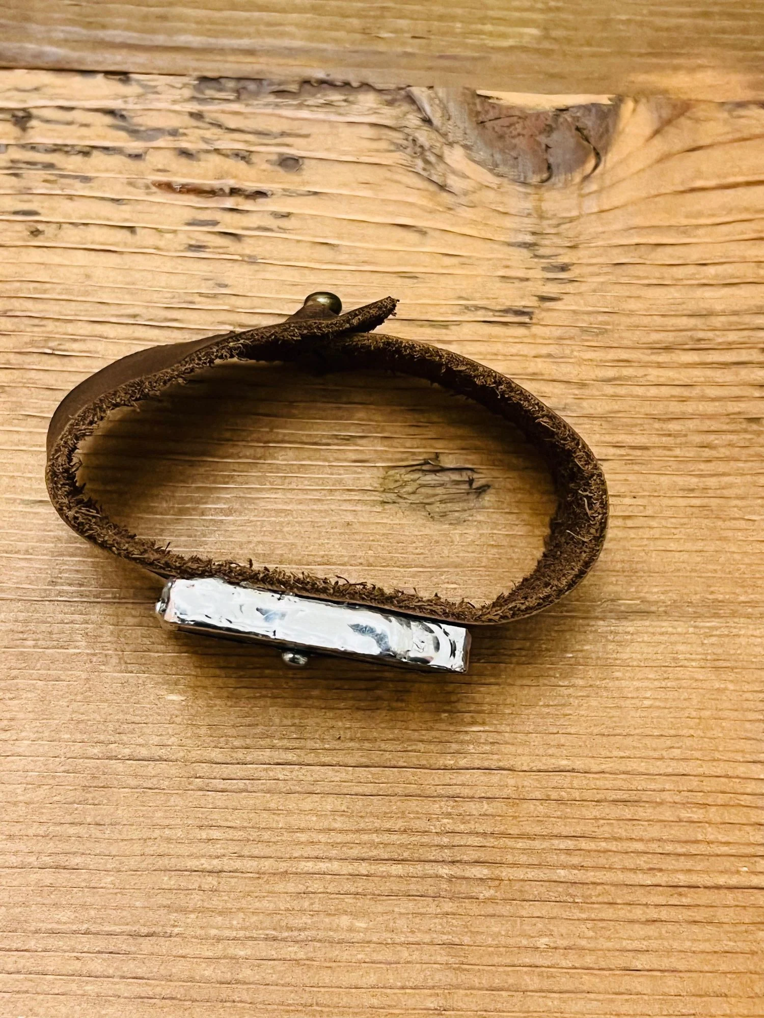 Vintage Broken Holland Tile Mosaic Leather Cuff Handmade Upcycled - Image 8