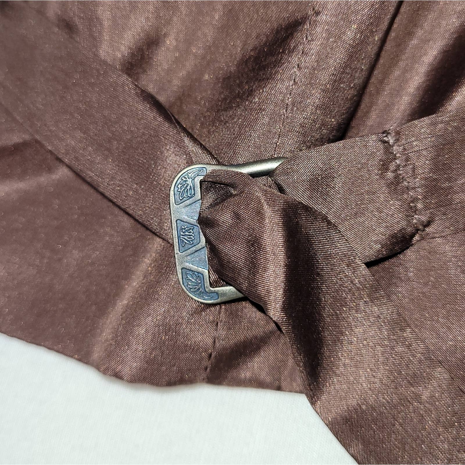 Vintage Brown Velvet Collared Single-Breasted Vest - Size Small by Ralph Lauren - Image 10