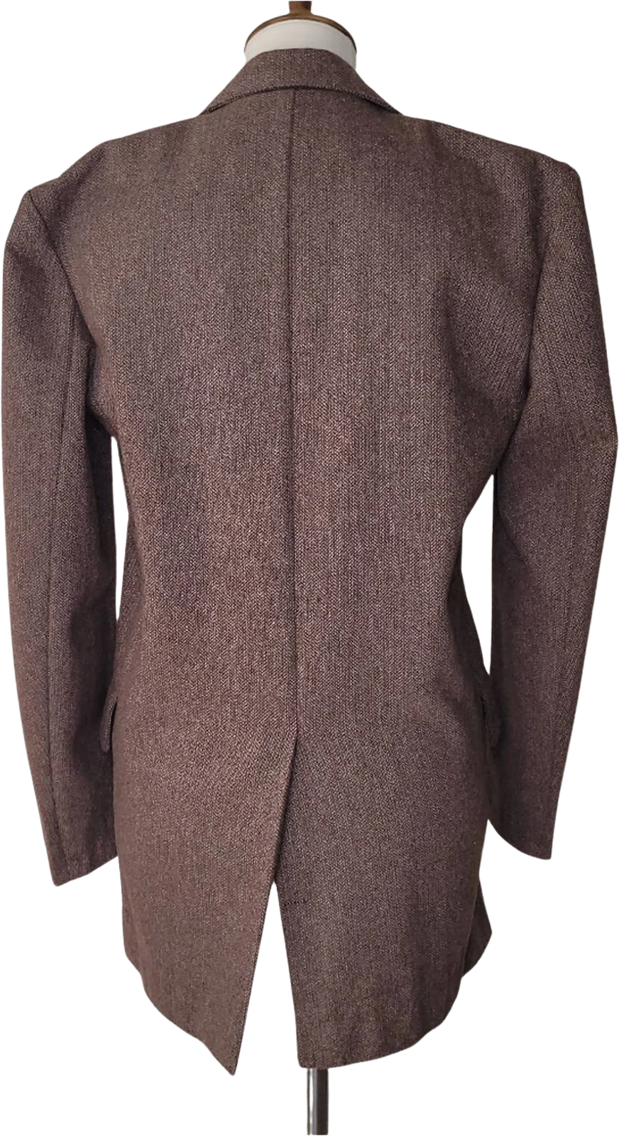 Vintage Brown Wool Blend Long-Sleeved Blazer - Sz. M by Barbara Hulanicki - Image 2