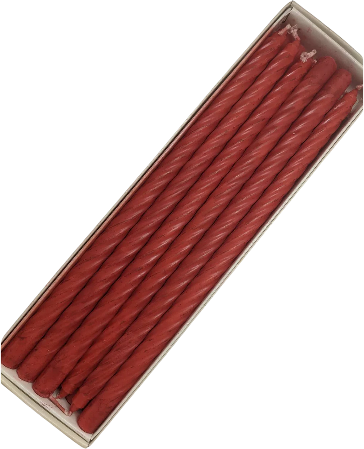 Vintage Candles of Cape Cod Twist Slim 10. 5" Red Dozen 12 Nib by Colonial Candle