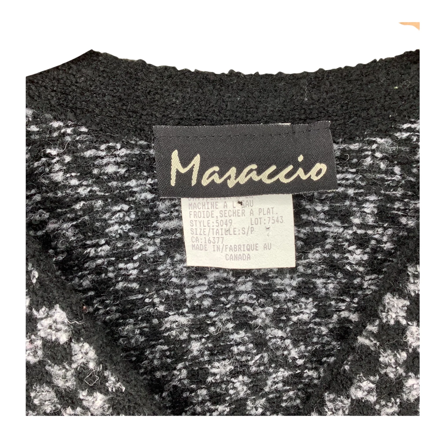 Vintage Cardigan 80s 90s Small Fair Isle Snowflake Lightweight Knit Oversized S by Massacio - Image 5