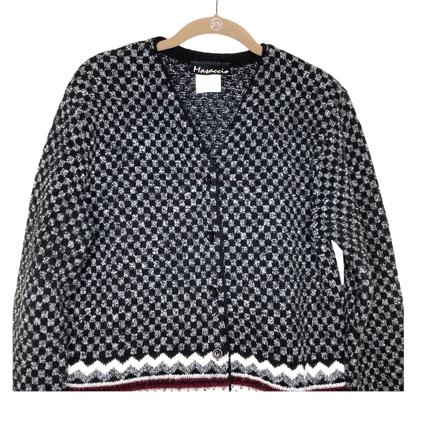 Vintage Cardigan 80s 90s Small Fair Isle Snowflake Lightweight Knit Oversized S by Massacio - Image 7