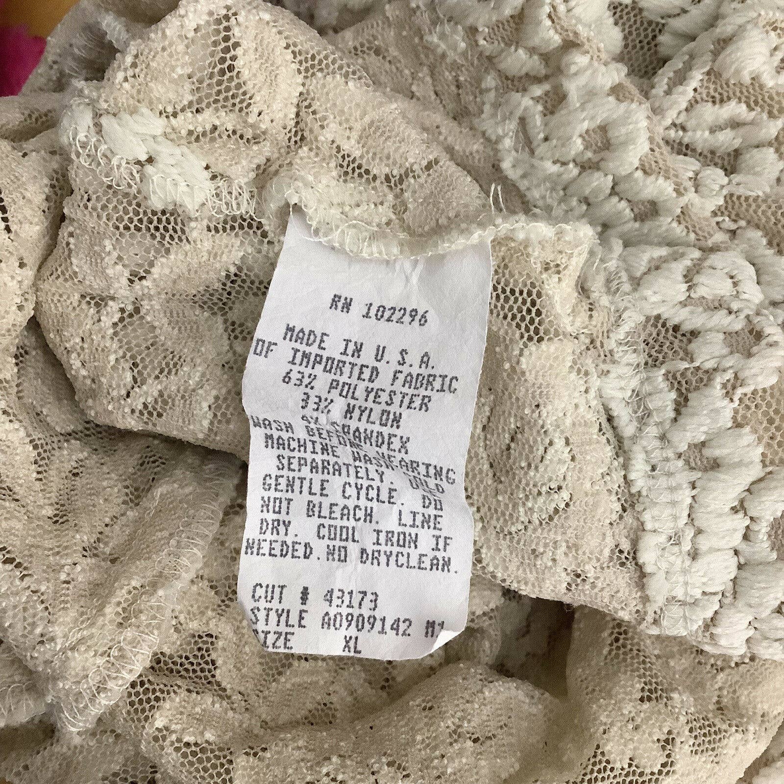 Vintage Cardigan 90s Cropped Top Semi Sheer Floral Lace Mesh Grunge Jewel Button by Connected - Image 8
