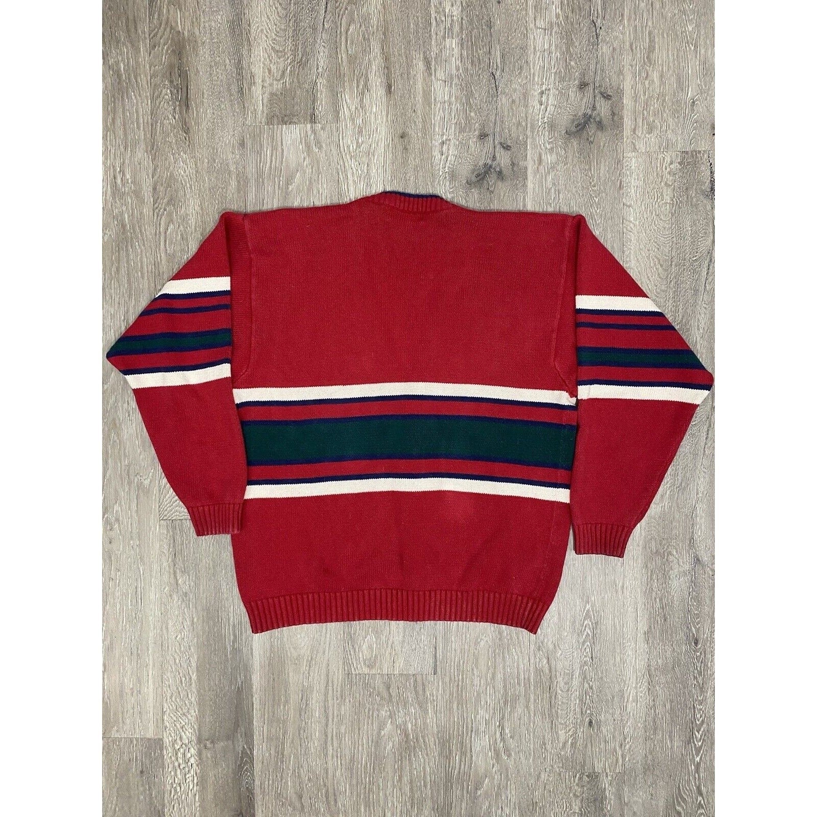 Vintage Cardigan Golf Sweater Grandpa Clubfellow Cotton 90s Stripes Diamonds - Image 6