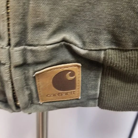 Vintage Carhartt Distressed Green Duck Canvas Work Bomber Jacket by Carhartt - Image 6