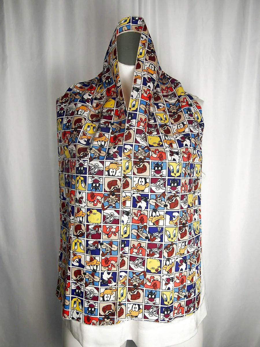 Vintage Cartoon Grid Scarf by Looney Tunes - Image 2