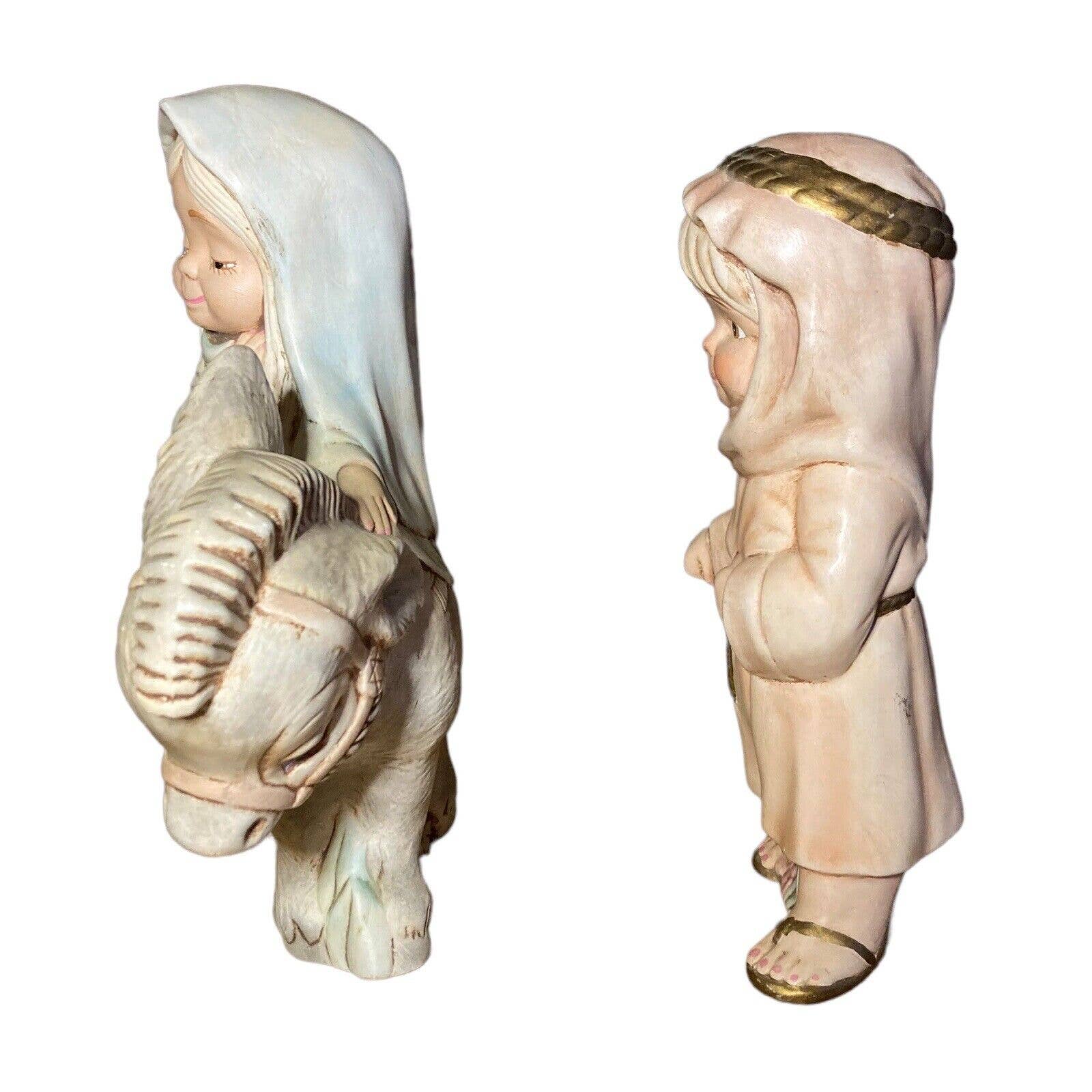 Vintage Ceramic Mary On Donkey Joseph Figurine Nativity 1979 by Scioto - Image 2