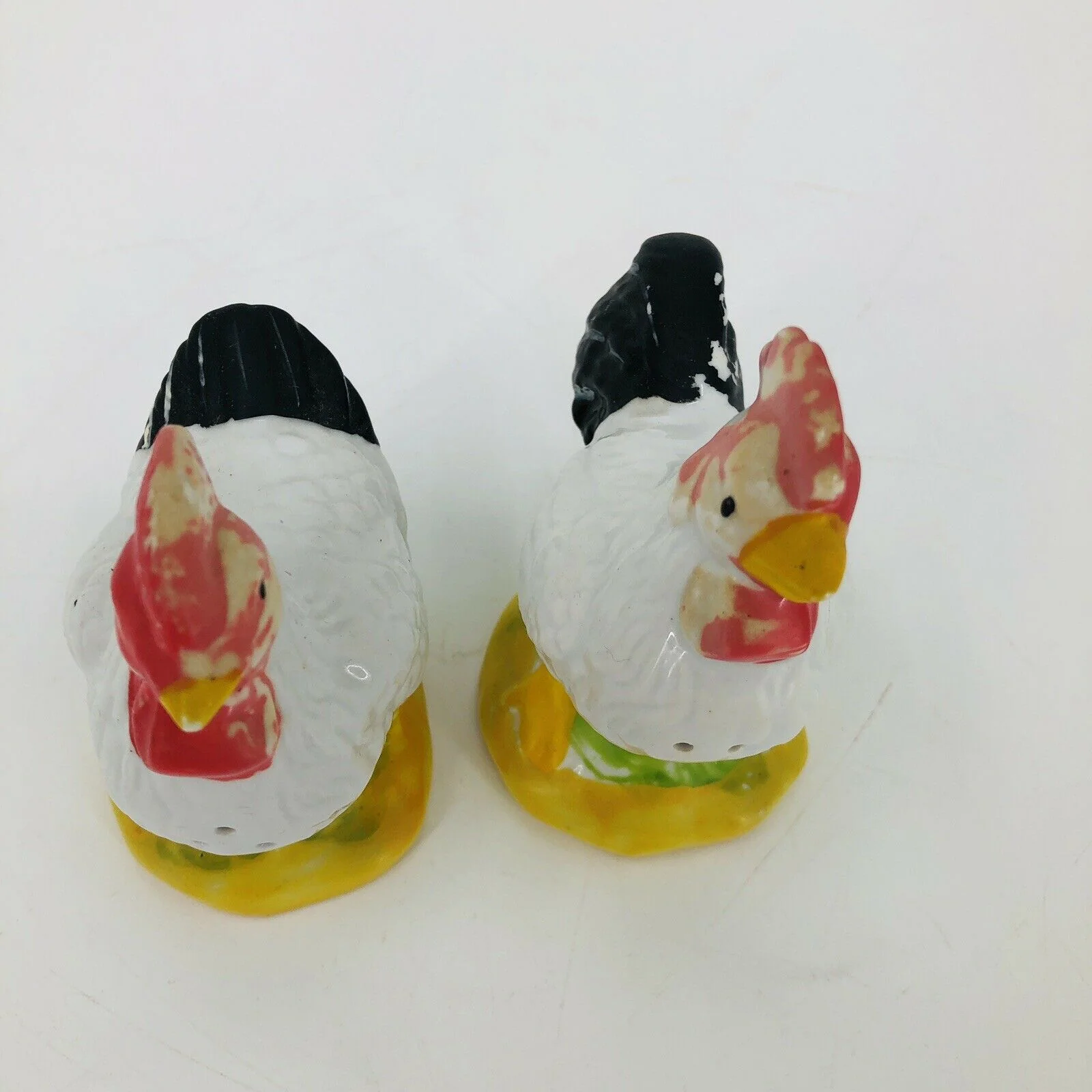 Vintage Ceramic Rooster Hen Chicken Salt and Pepper Shakers Farmhouse Country - Image 4