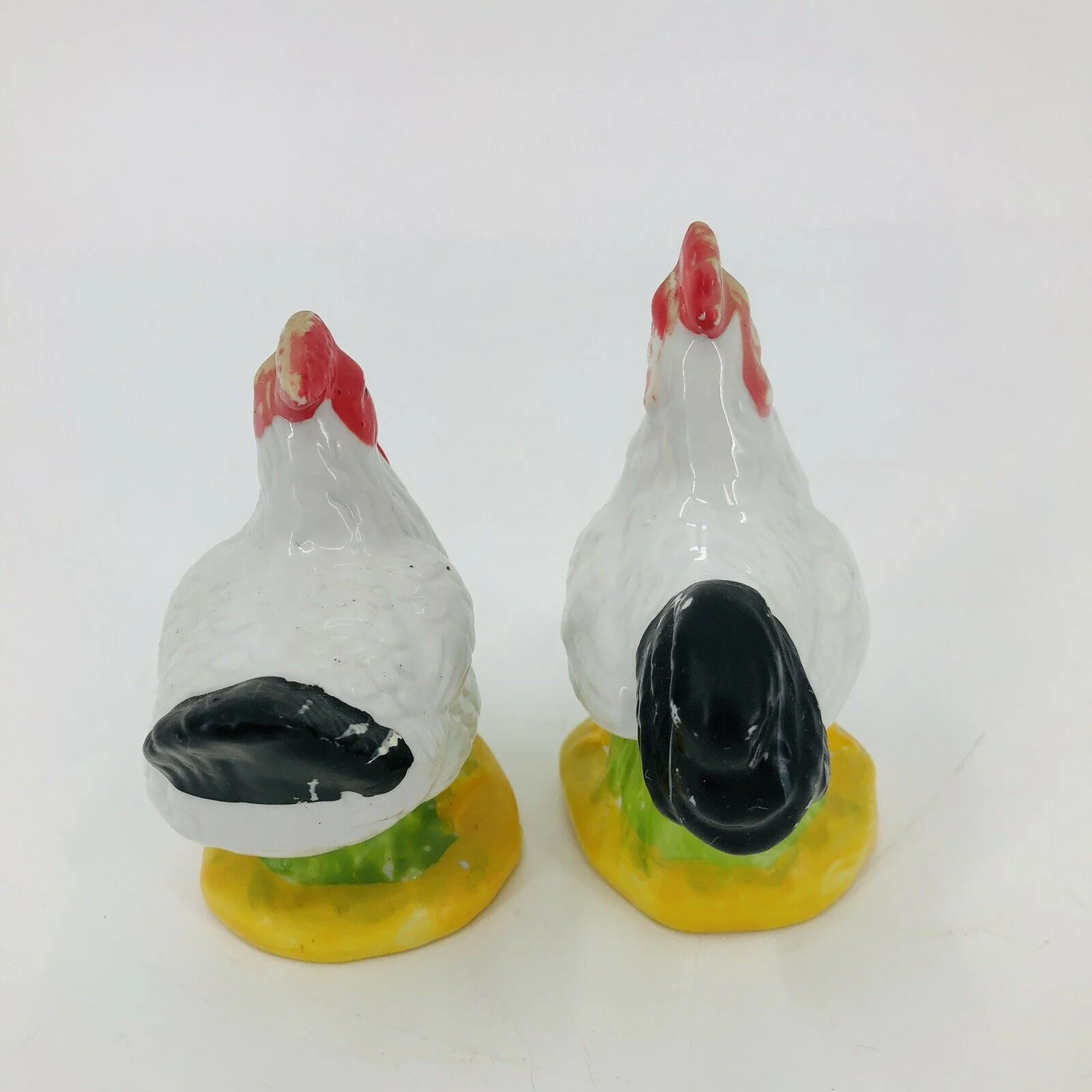 Vintage Ceramic Rooster Hen Chicken Salt and Pepper Shakers Farmhouse Country - Image 5