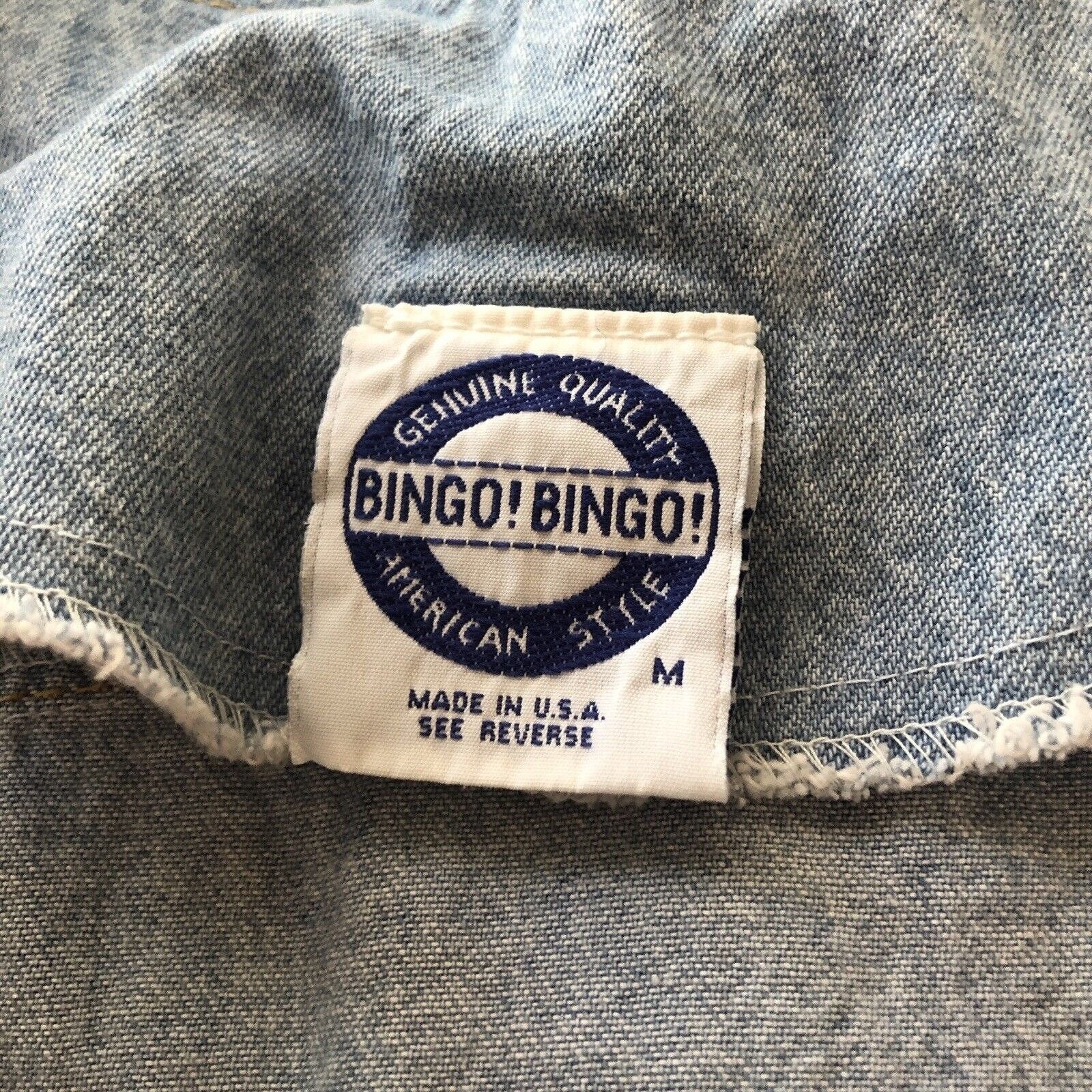 Vintage Chambray Casino Shirt Embellished Bejeweled Bingo Usa M/l Button Up 90s by Bingo - Image 5