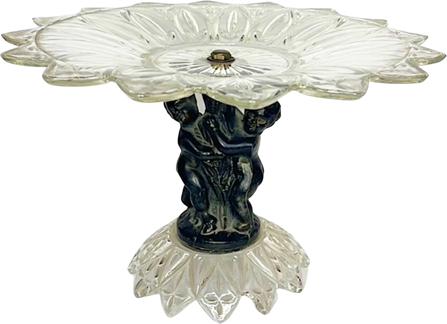 Vintage Cherub Crystal Cake Stand