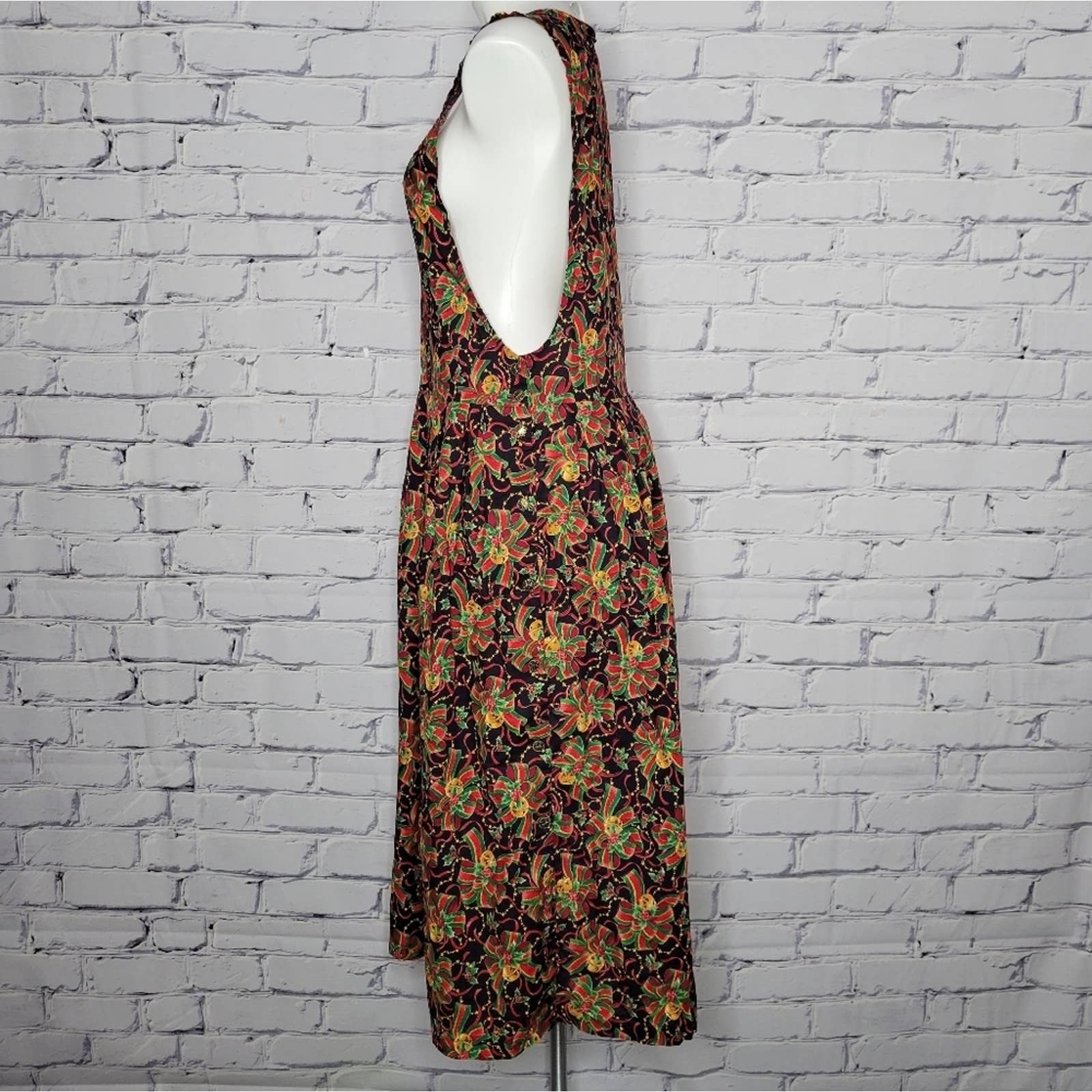 Vintage Christmas Bell Print Jumper Dress by Pam's Closet - Image 5