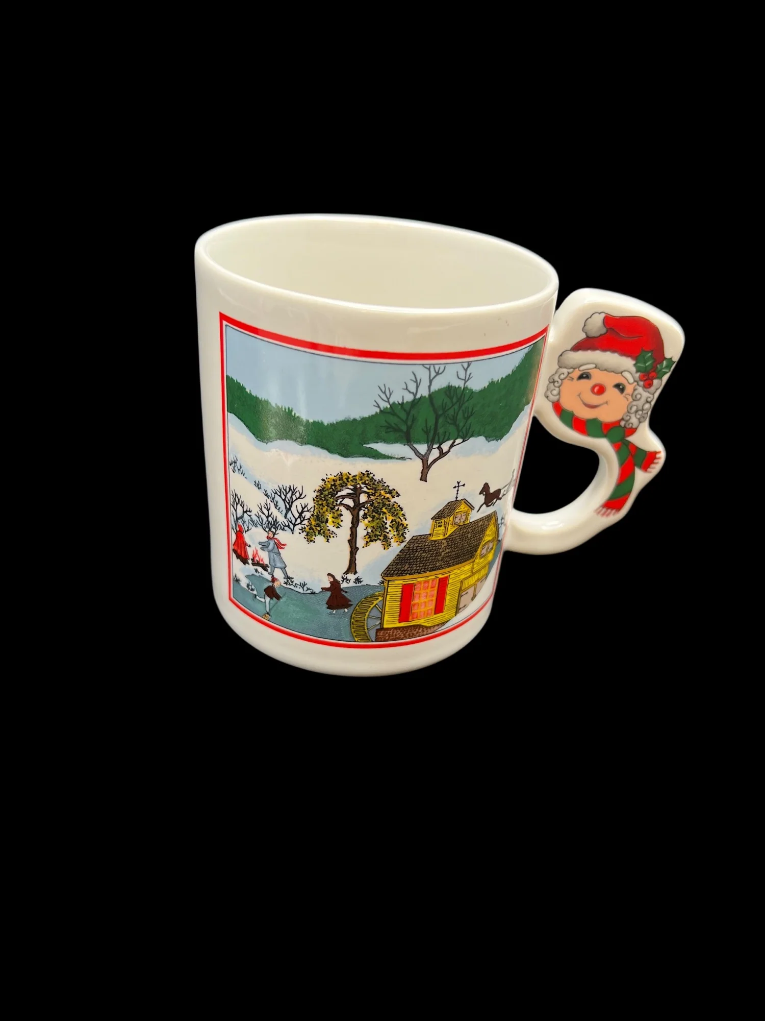Vintage Christmas Japan Mugs Set 0f 4 Mr and Mrs Claus Mr and Mrs Snowman - Image 6