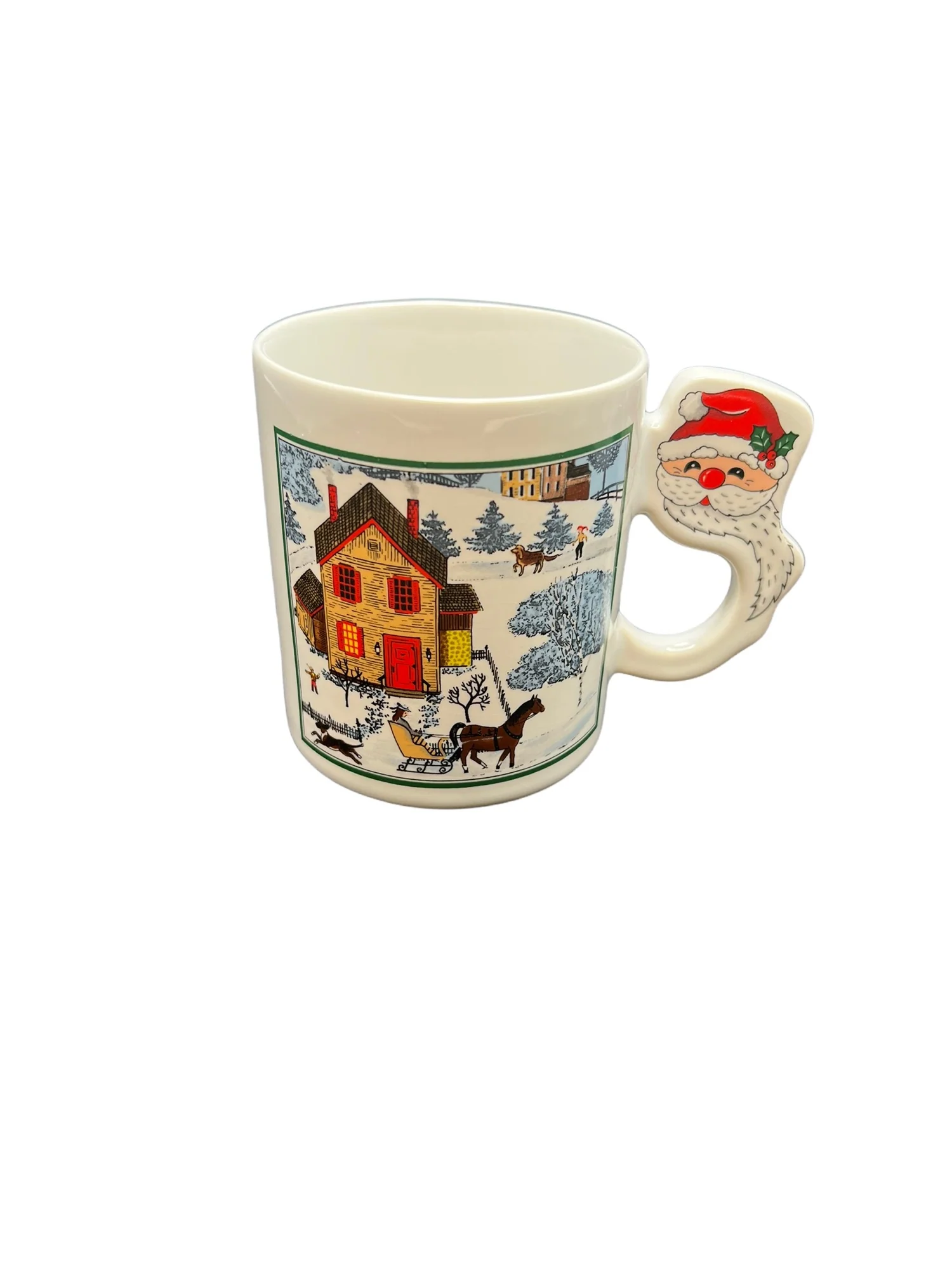 Vintage Christmas Japan Mugs Set 0f 4 Mr and Mrs Claus Mr and Mrs Snowman - Image 3