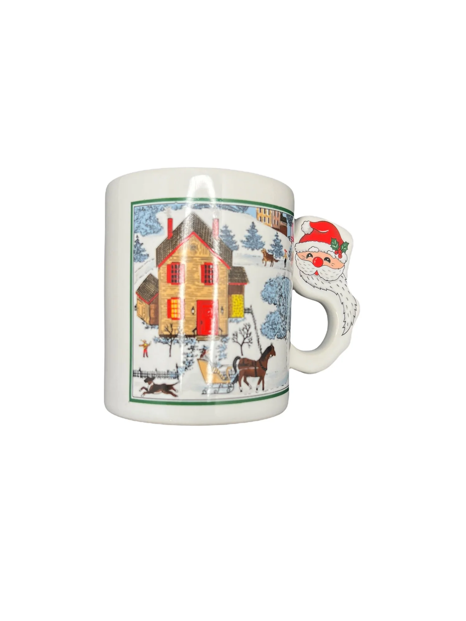 Vintage Christmas Japan Mugs Set 0f 4 Mr and Mrs Claus Mr and Mrs Snowman - Image 5