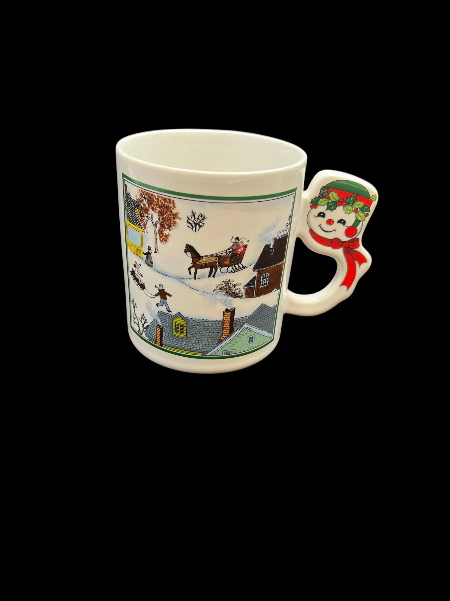 Vintage Christmas Japan Mugs Set 0f 4 Mr and Mrs Claus Mr and Mrs Snowman - Image 7
