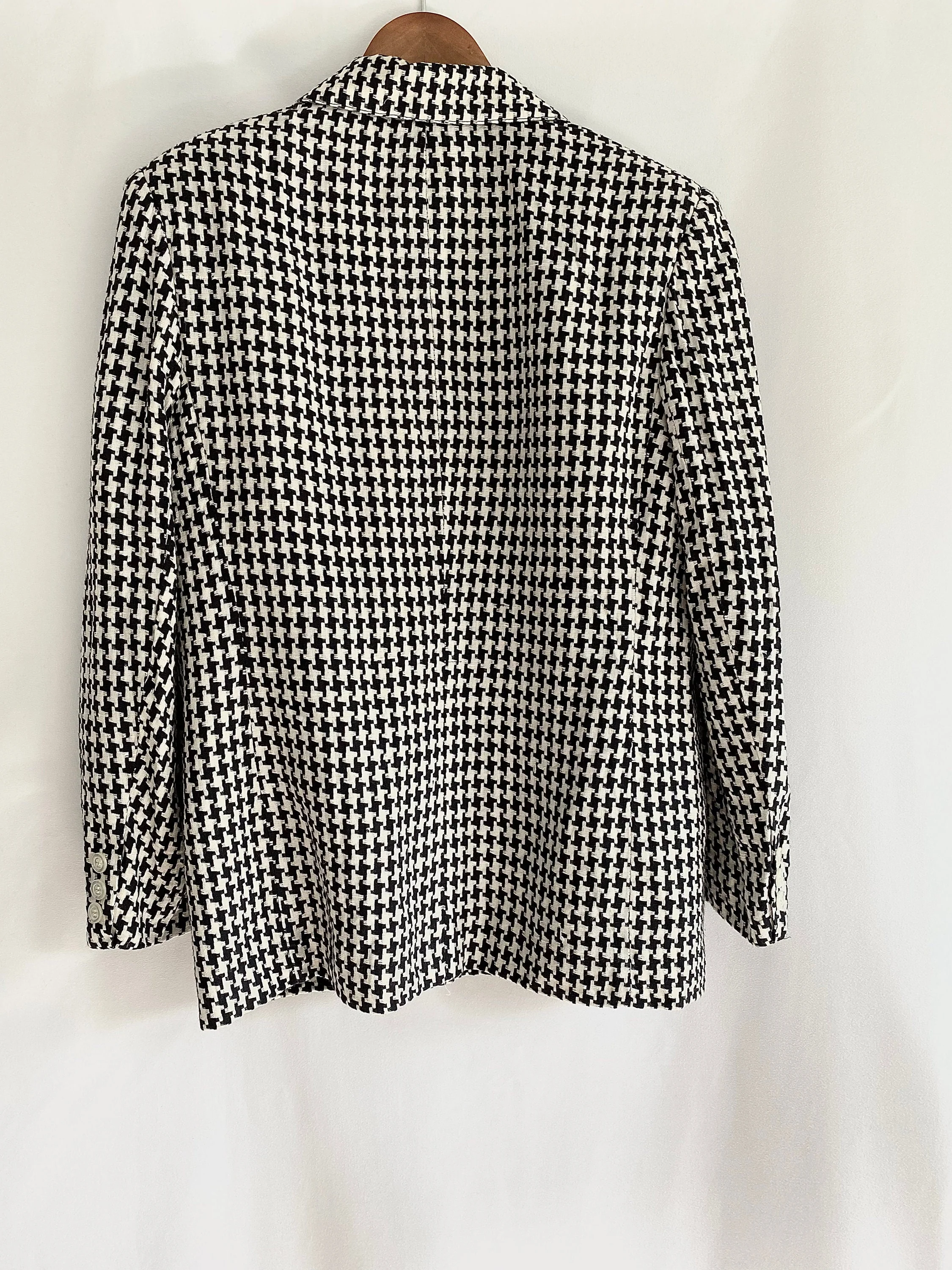 90s Vintage Classic Houndstooth Double Breasted Blazer by Giorgio Sant' Angelo By Giorgio Sant' Angelo - Image 2