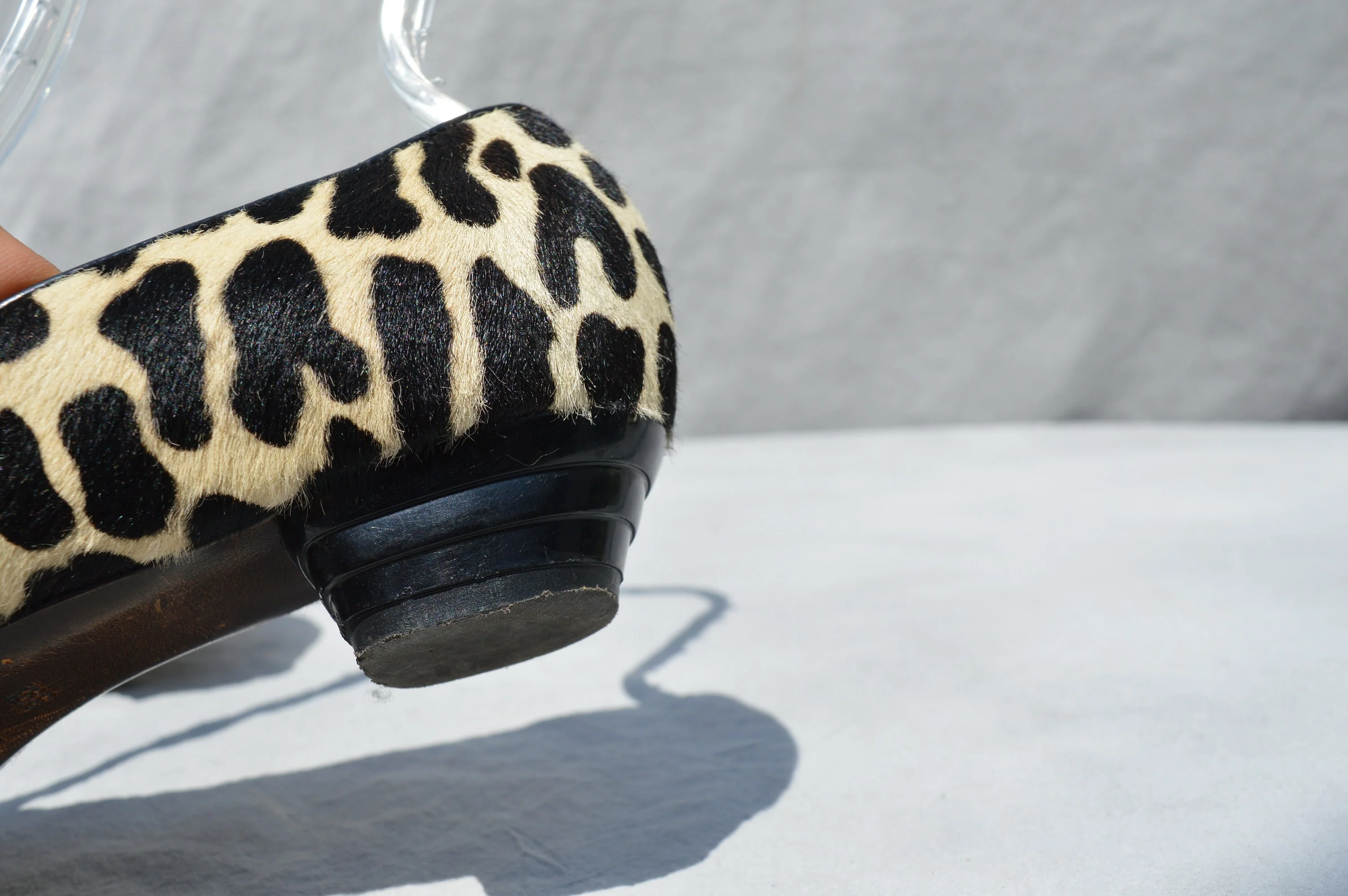 Vintage Classic Leopard Pony Hair Flats Low Heel Shoes Design Size 9 Eu 39 1/2 by Giuseppe Zanotti - Image 8
