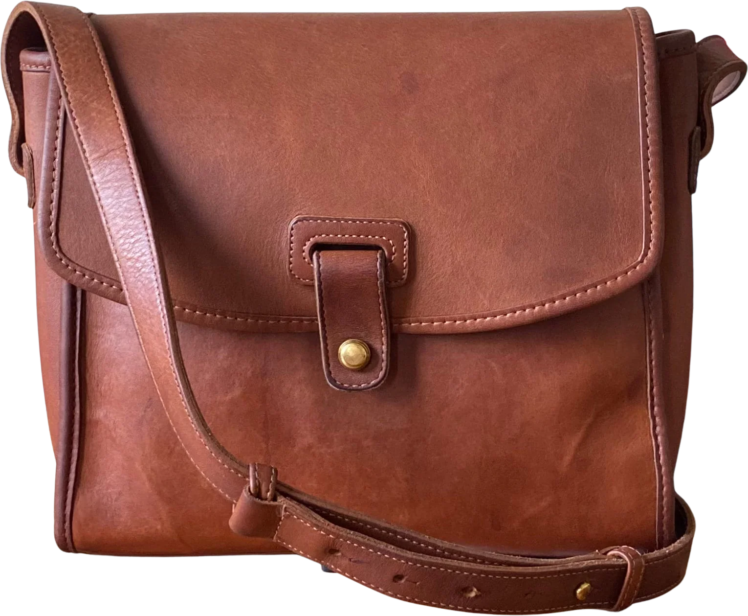 Vintage Coach 70s Mulberry British Tan Leather Crossbody Bag by Coach