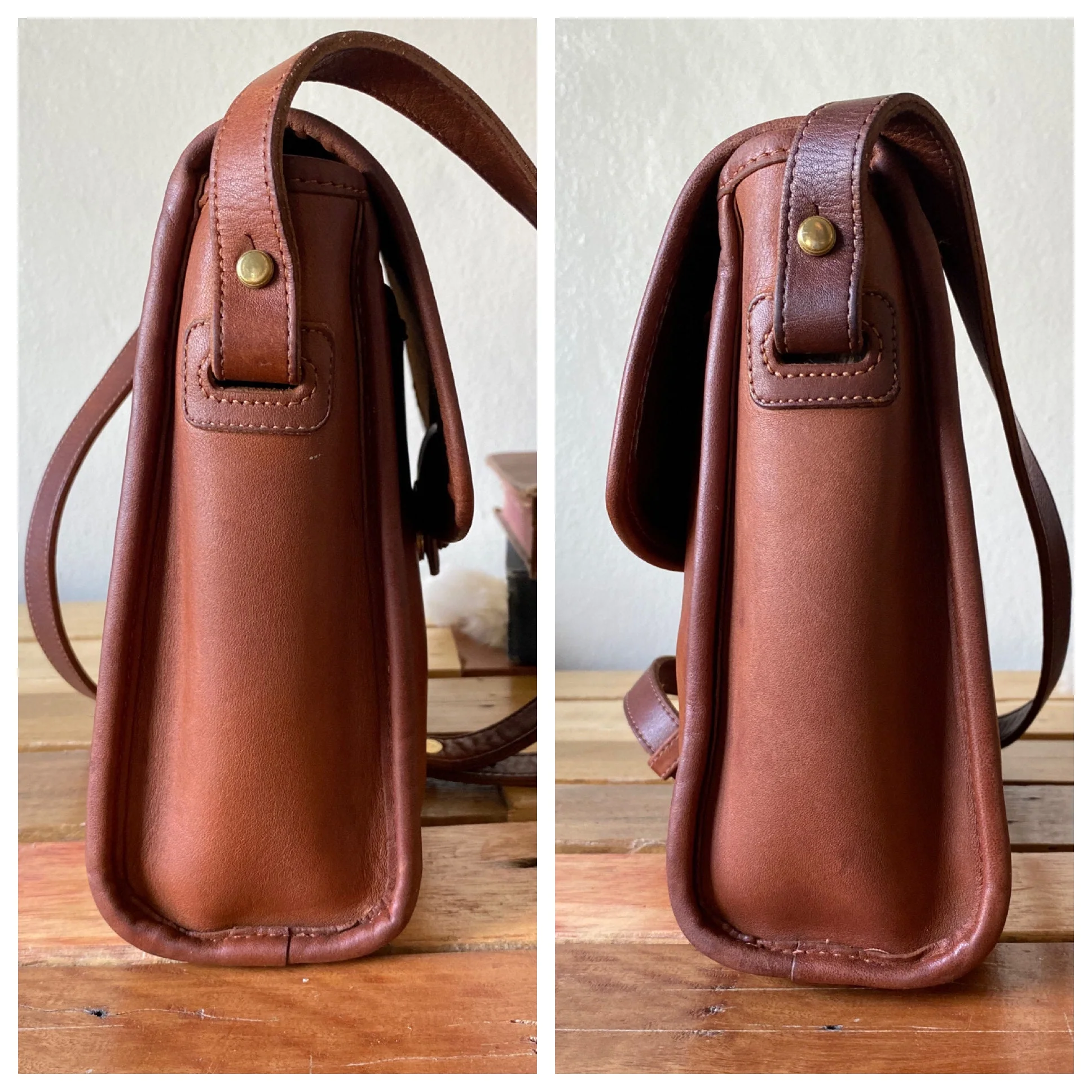 Vintage Coach 70s Mulberry British Tan Leather Crossbody Bag by Coach - Image 5