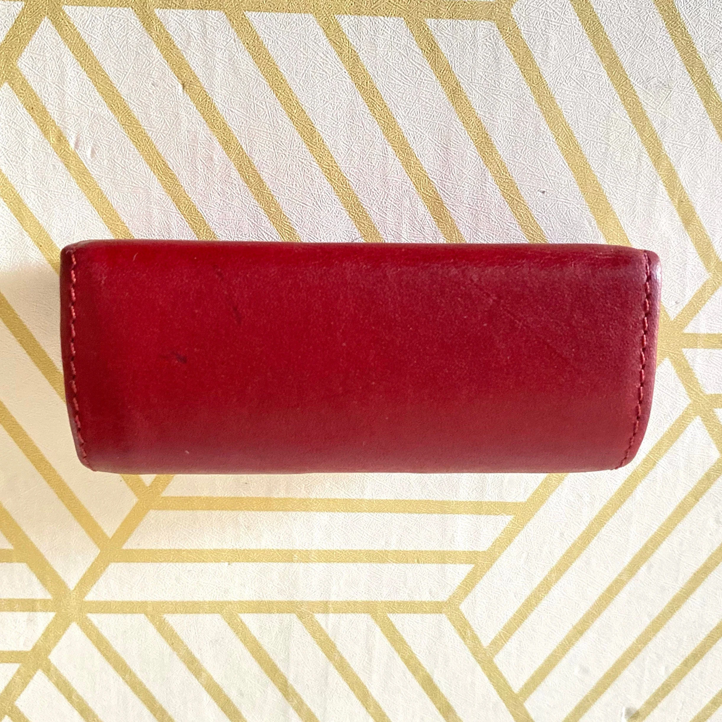 Vintage Coach 90s Lipstick Holder Cherry Red Leather by Coach - Image 2