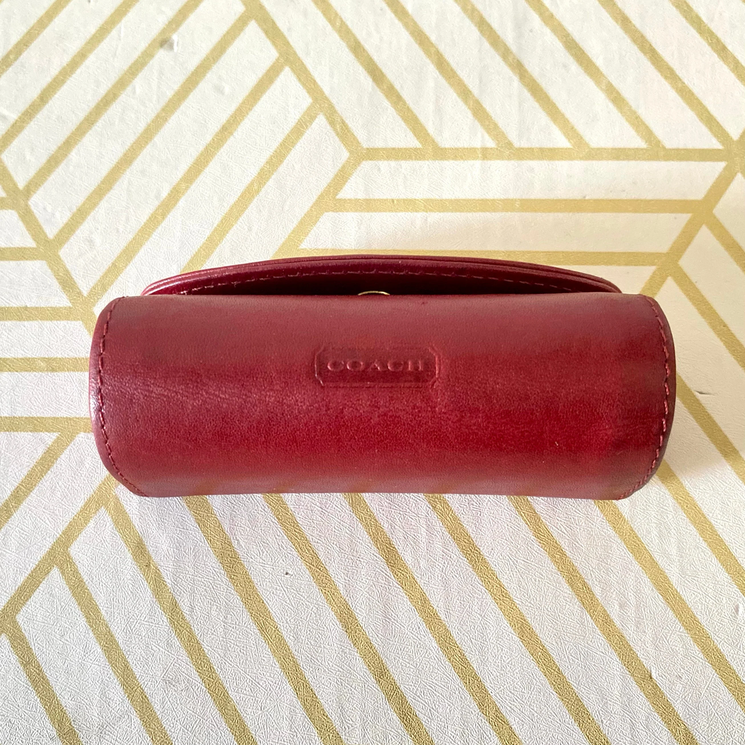 Vintage Coach 90s Lipstick Holder Cherry Red Leather by Coach - Image 5