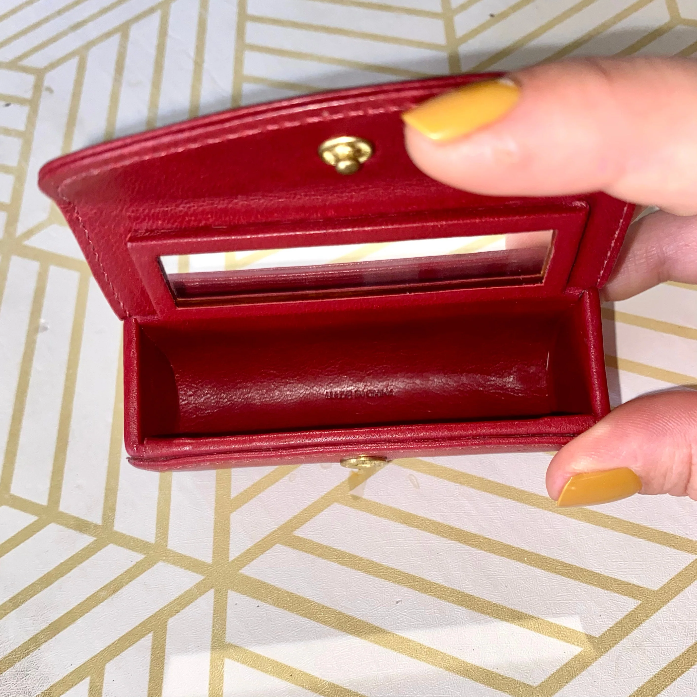 Vintage Coach 90s Lipstick Holder Cherry Red Leather by Coach - Image 6