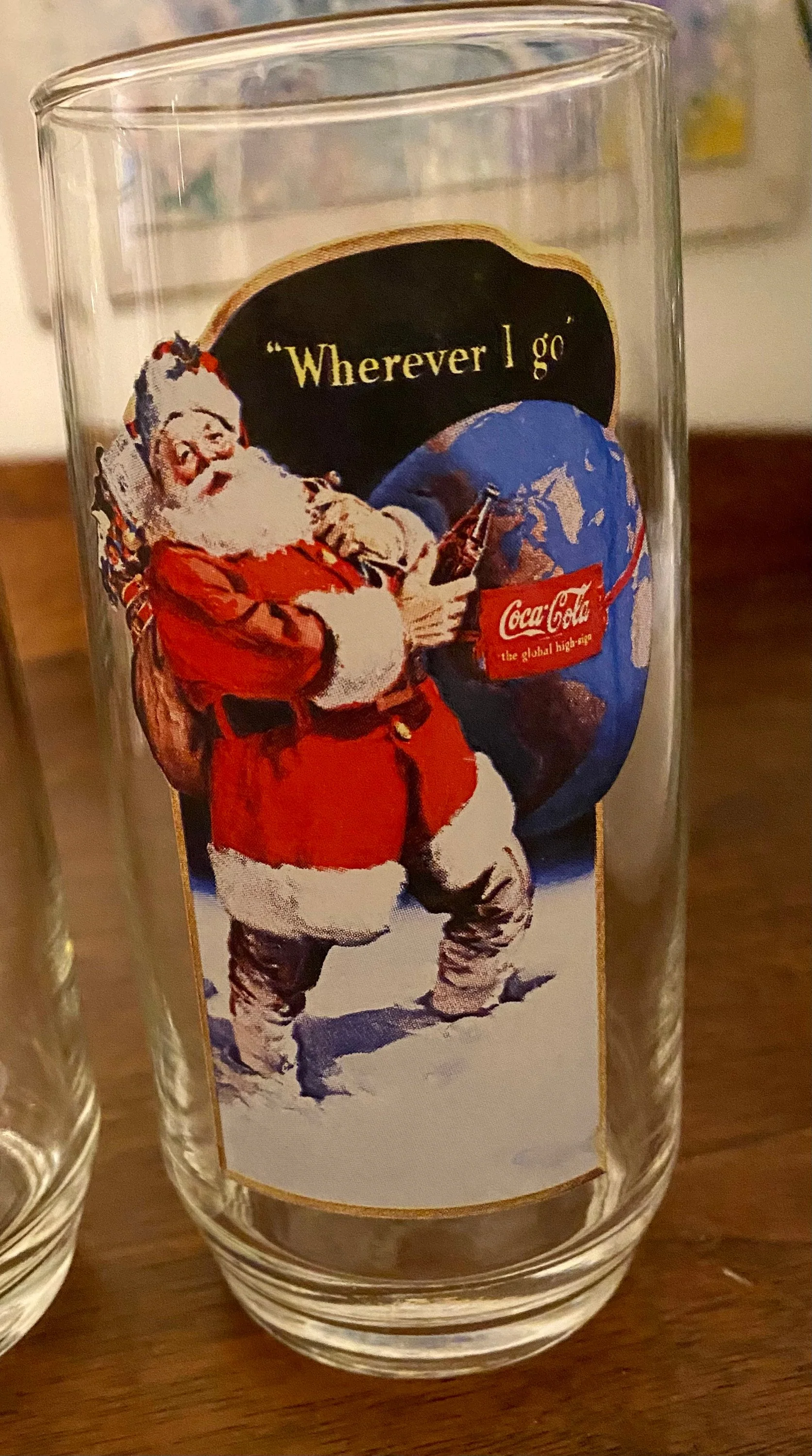 Vintage Coca-Cola Christmas Santa Holiday Glasses - Image 3