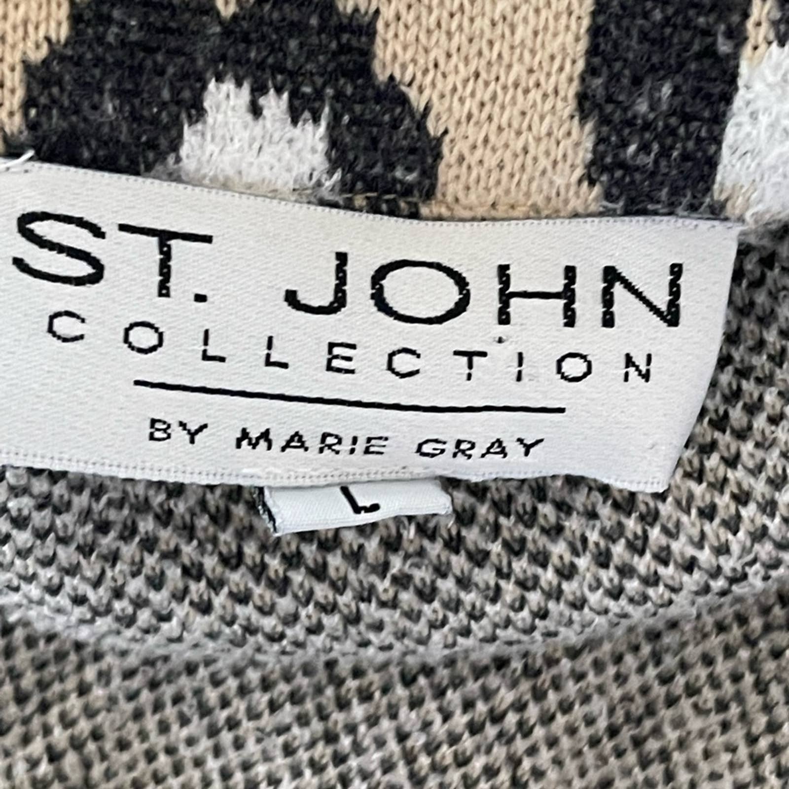 Vintage Collection Animal Print Cardigan Jacket Large Business Career by St John - Image 4
