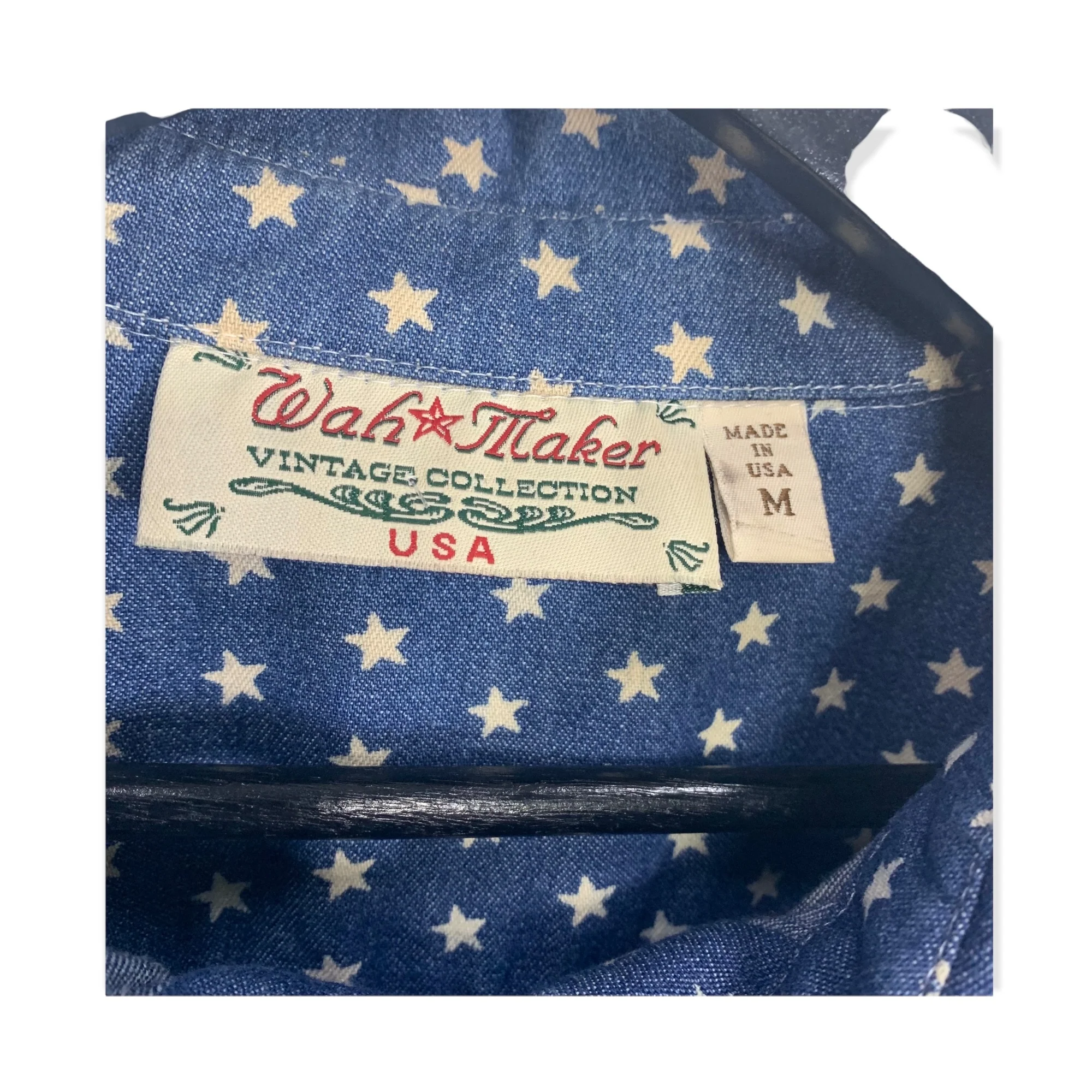 Vintage Collection Blue Micro Star Print Top Medium by wah maker - Image 4