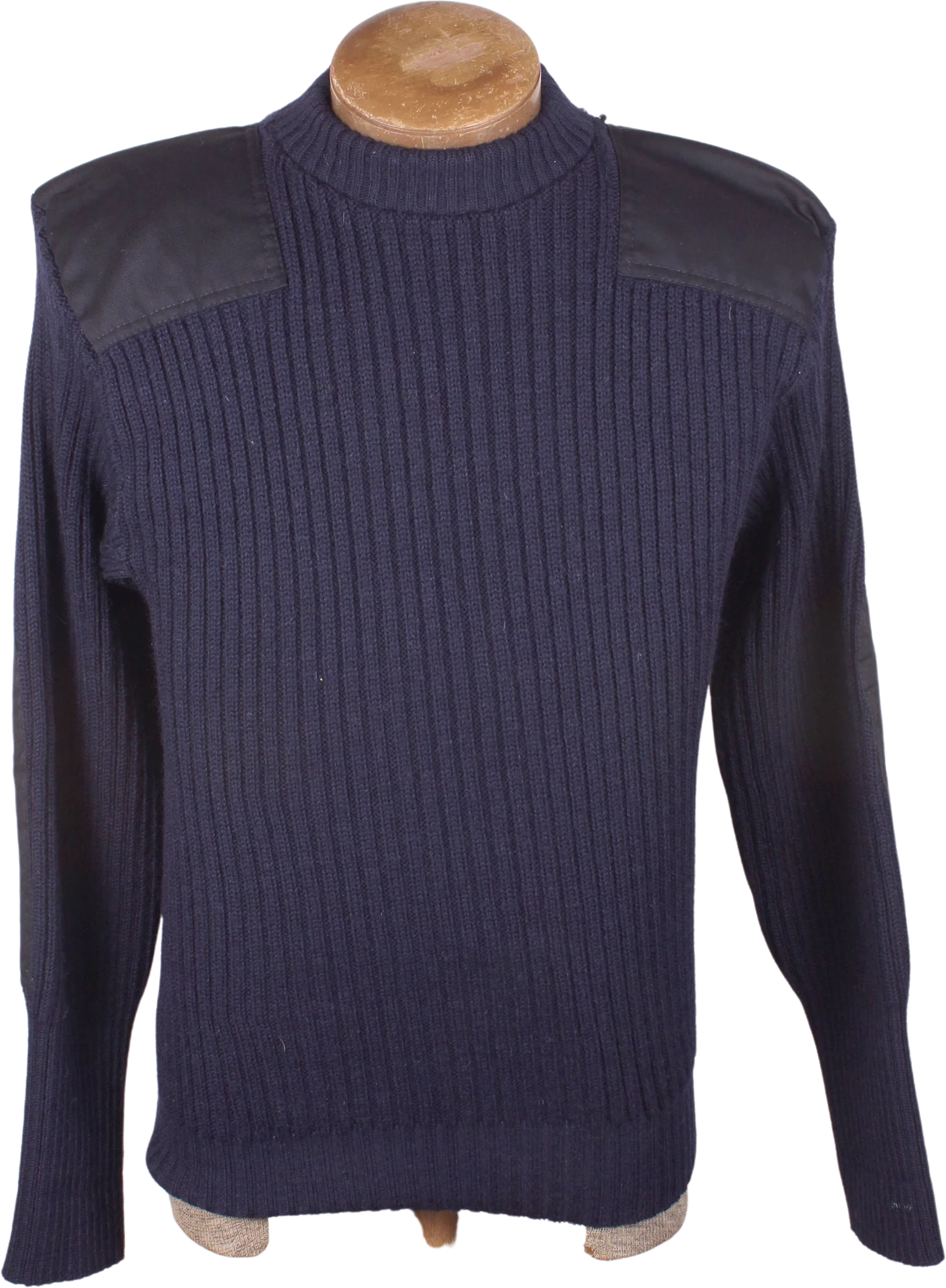 Vintage Commando by Jack Young Brand Black Men's Military Epaulets Navy Wool Pullover Sweater by Commando By Jack Young