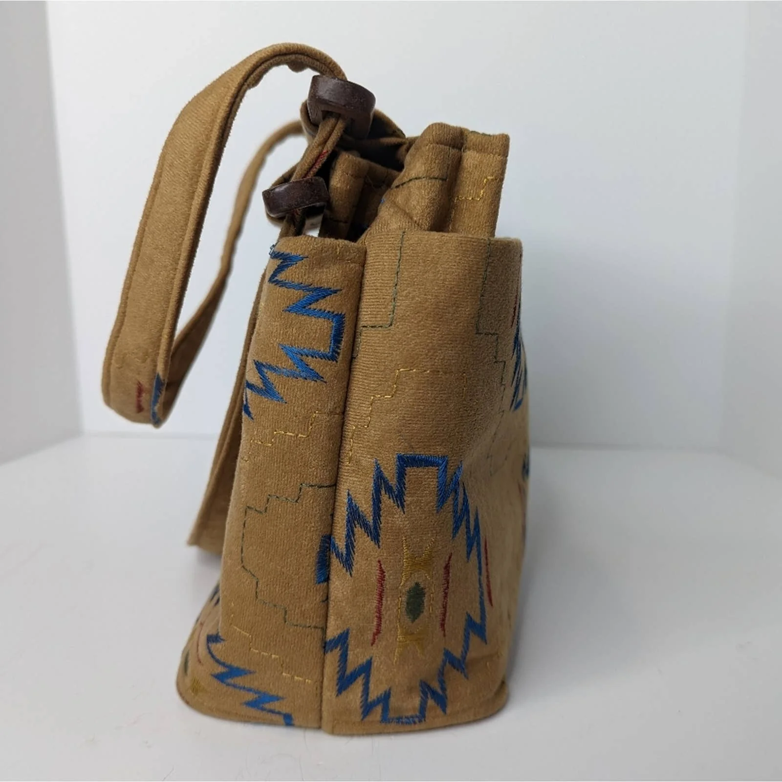 Vintage Convertible Tapestry Tote Bag Geometrical Earth Tones - Image 8